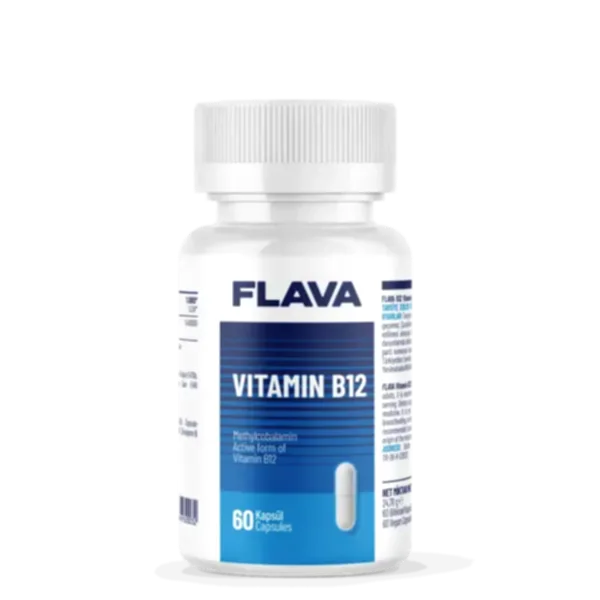 Flava Vitamin B12 60 Kapsül – Enerji ve Metabolizma Desteği