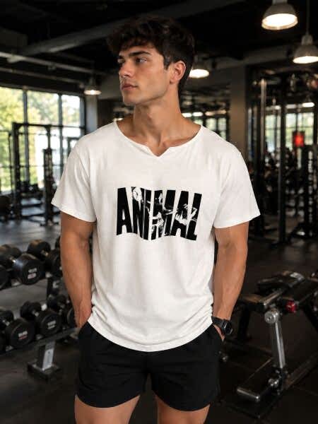 anımal beyaz oversıze tshort