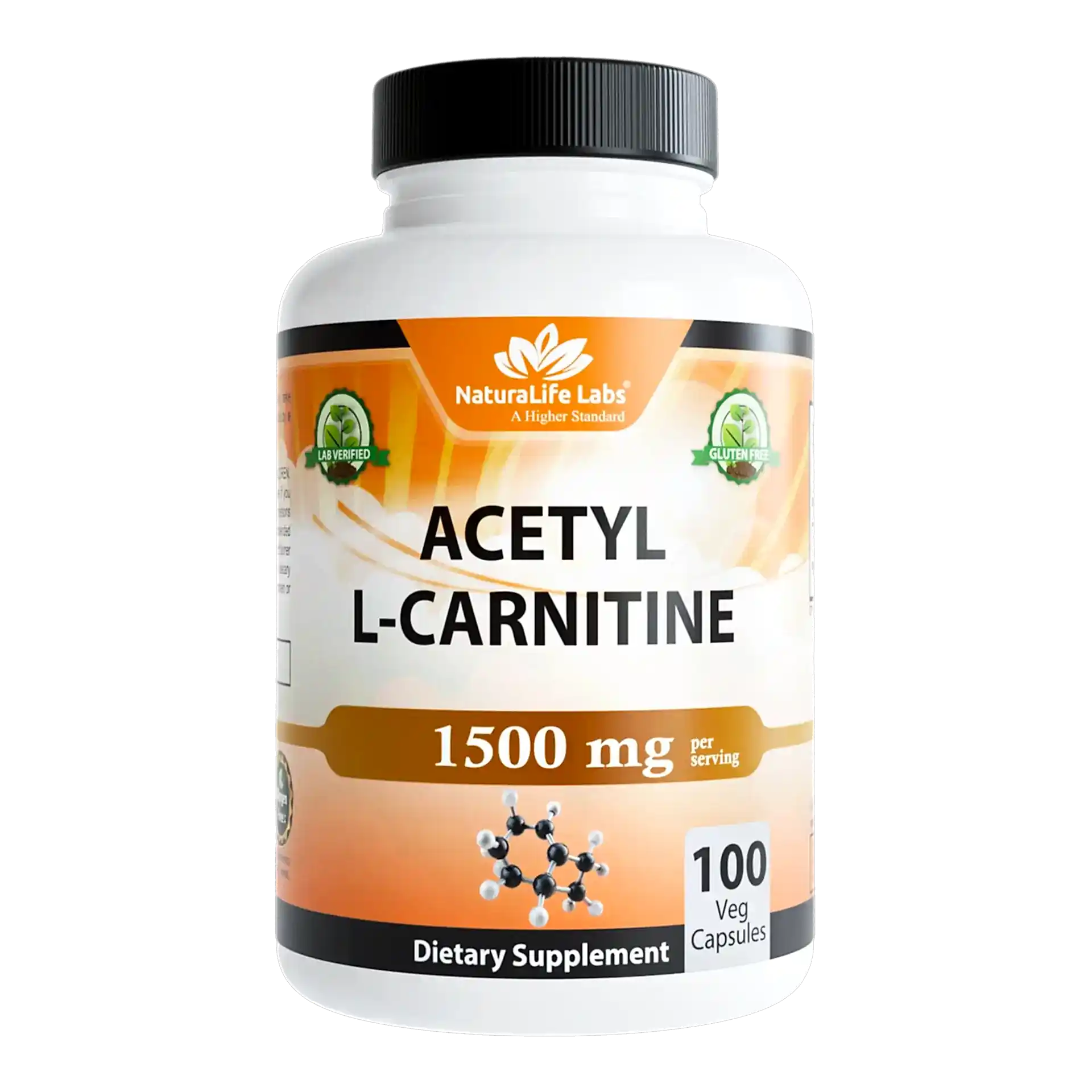 NaturaLife Labs Acetyl L-Carnitine 1500 mg 100 Kapsül | USA Üretimi