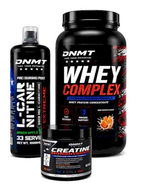 DNMT WHEY 900 LKARNETINE  LITRE CREATINE 120 GR SET