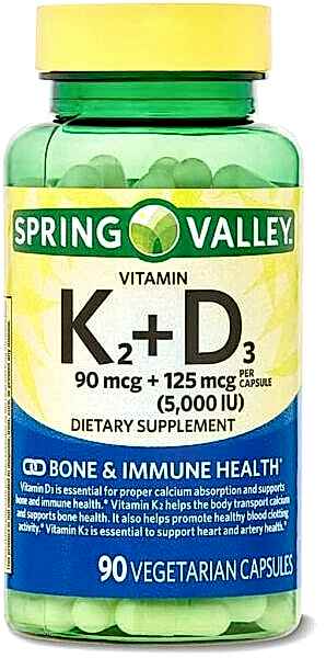 Spring Valley D3 K2 Vitamin 90 Kapsül – Vejetaryen Destek